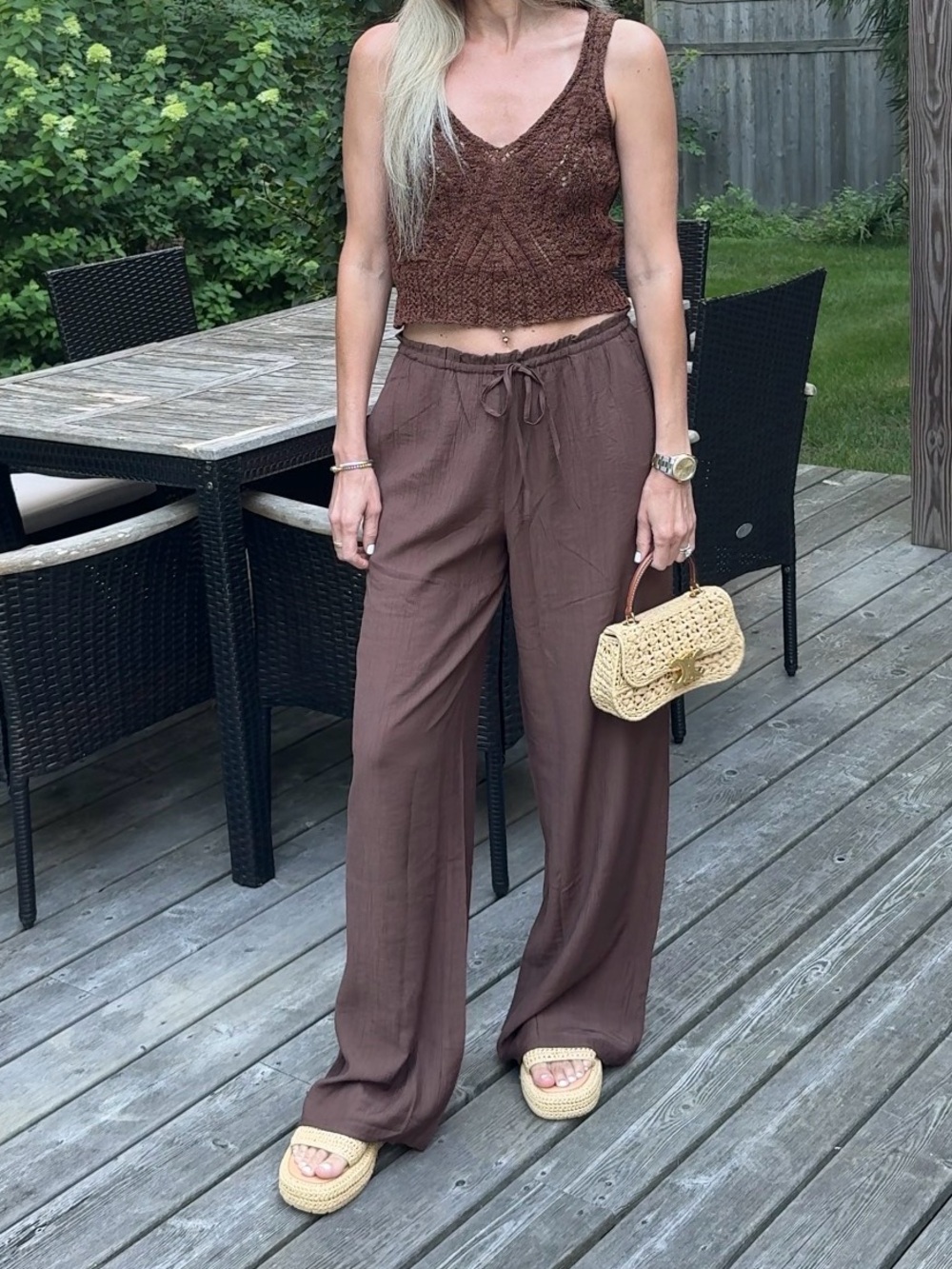 ZARA Wide-Leg Drawstring Pants
